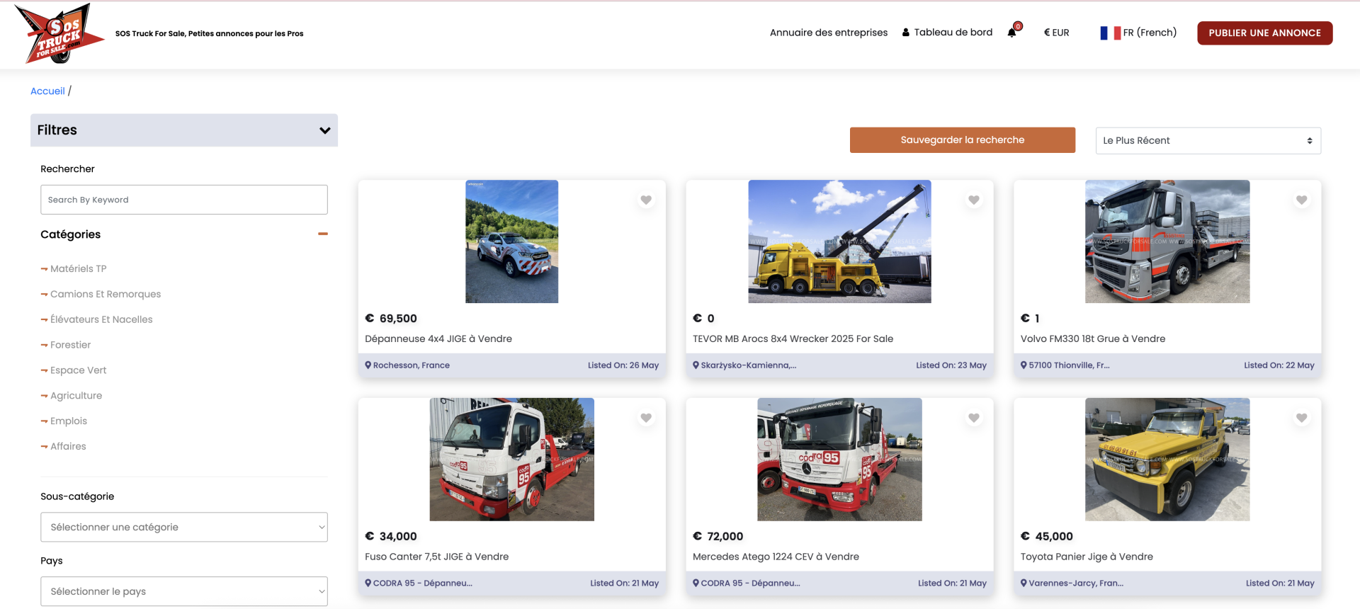 Petites Annonces Camions et Véhicules Industriels - SOS Truck