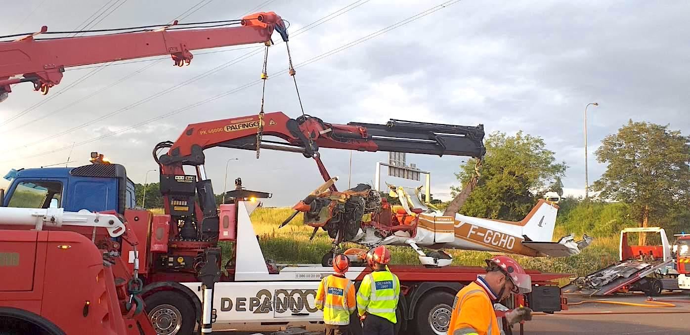 Intervention héroïque de Dépann'2000 lors du crash d'un Cessna sur l'A4