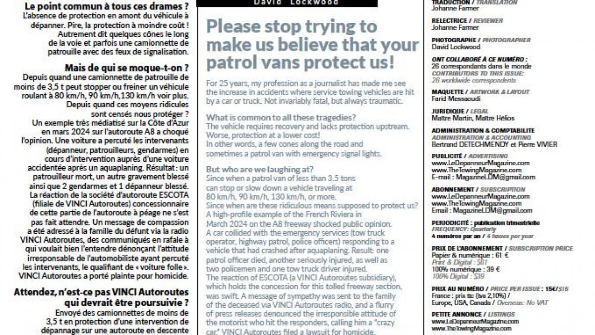 Autoroutes : NON, vos camionnettes ne nous protègent pas